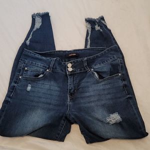 Refuge double button skinny jeans